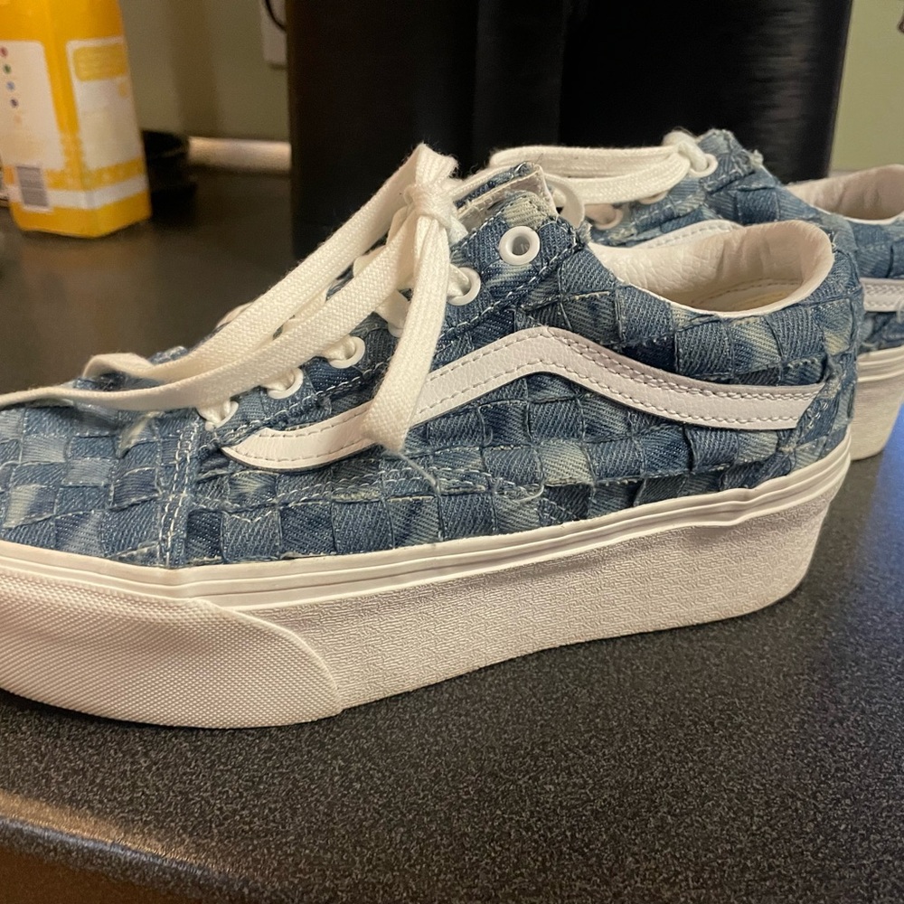 Vans Women's Denim Checkered Sneakers